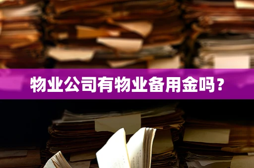 物业公司有物业备用金吗？