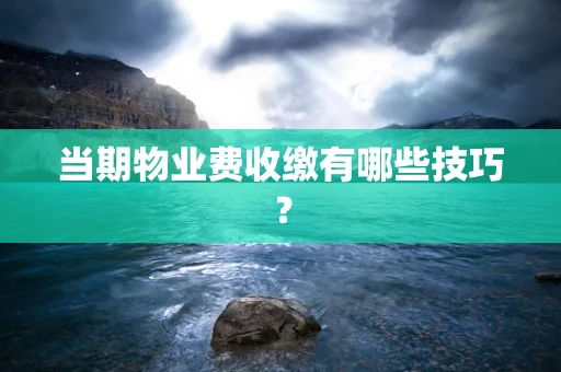 当期物业费收缴有哪些技巧？