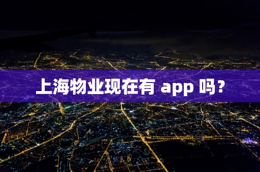 上海物业现在有 app 吗？