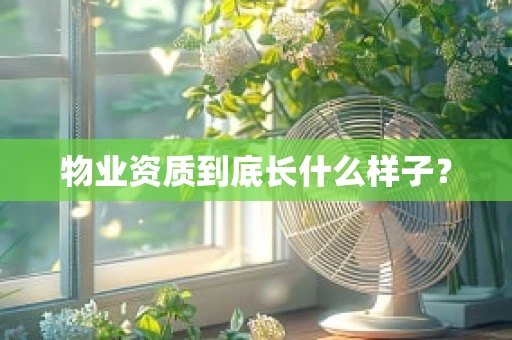 物业资质到底长什么样子？