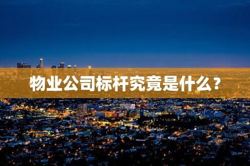 物业公司标杆究竟是什么？