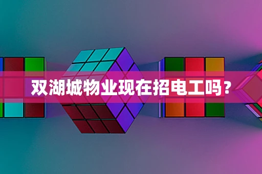 双湖城物业现在招电工吗？