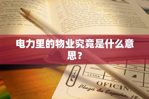 电力里的物业究竟是什么意思？