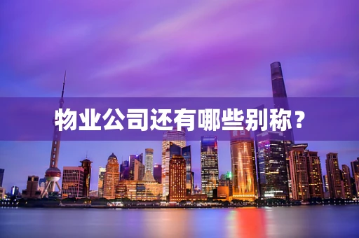 物业公司还有哪些别称？