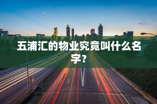 五浦汇的物业究竟叫什么名字？