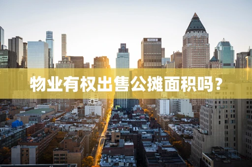 物业有权出售公摊面积吗？