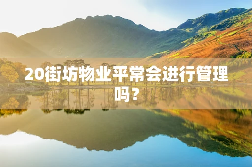 20街坊物业平常会进行管理吗？