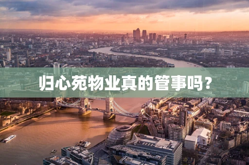 归心苑物业真的管事吗？