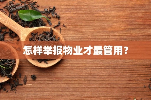 怎样举报物业才最管用？