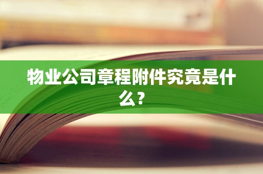 物业公司章程附件究竟是什么？