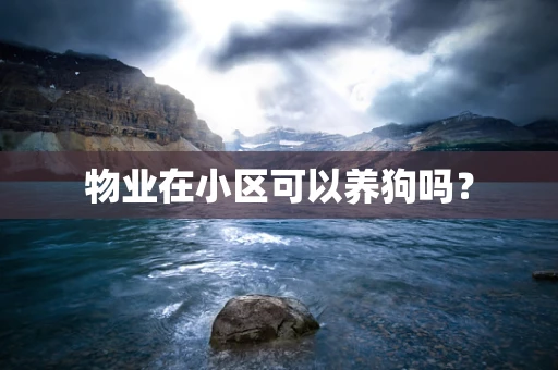 物业在小区可以养狗吗？