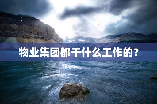 物业集团都干什么工作的？