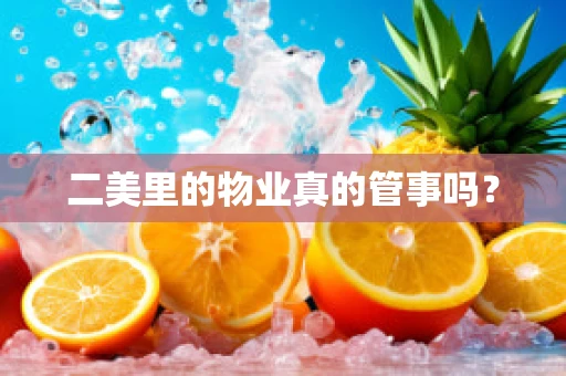 二美里的物业真的管事吗？