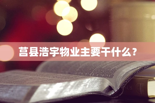 莒县浩宇物业主要干什么？