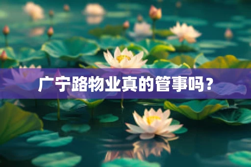 广宁路物业真的管事吗？